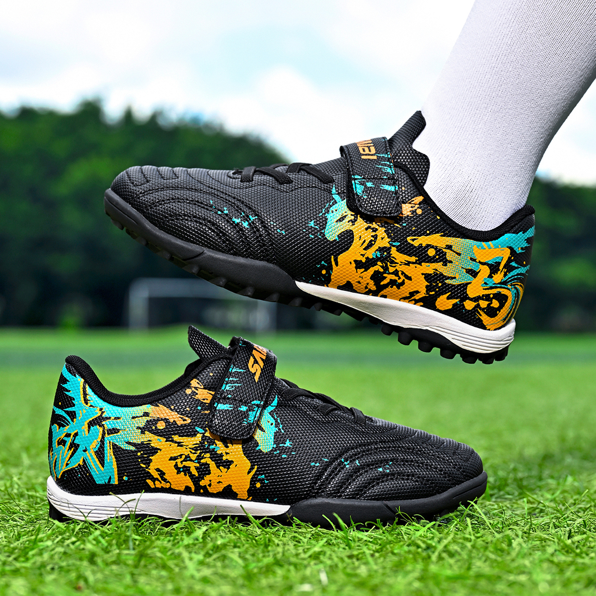2370S-Kids' PU Upper Turf Soccer Cleats Sizes 30-38 — 3