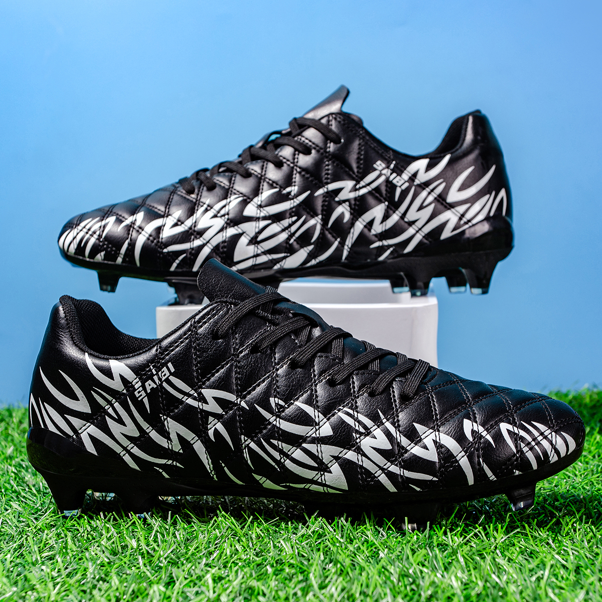 KJ01C-Stock Lace-up FG Football Shoes,EU 35-45 — 4