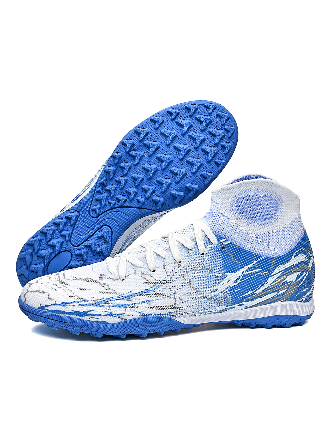 308S-Stock High Top Lace-up TF Short Stud Football Boots, Size 35-45 — 6