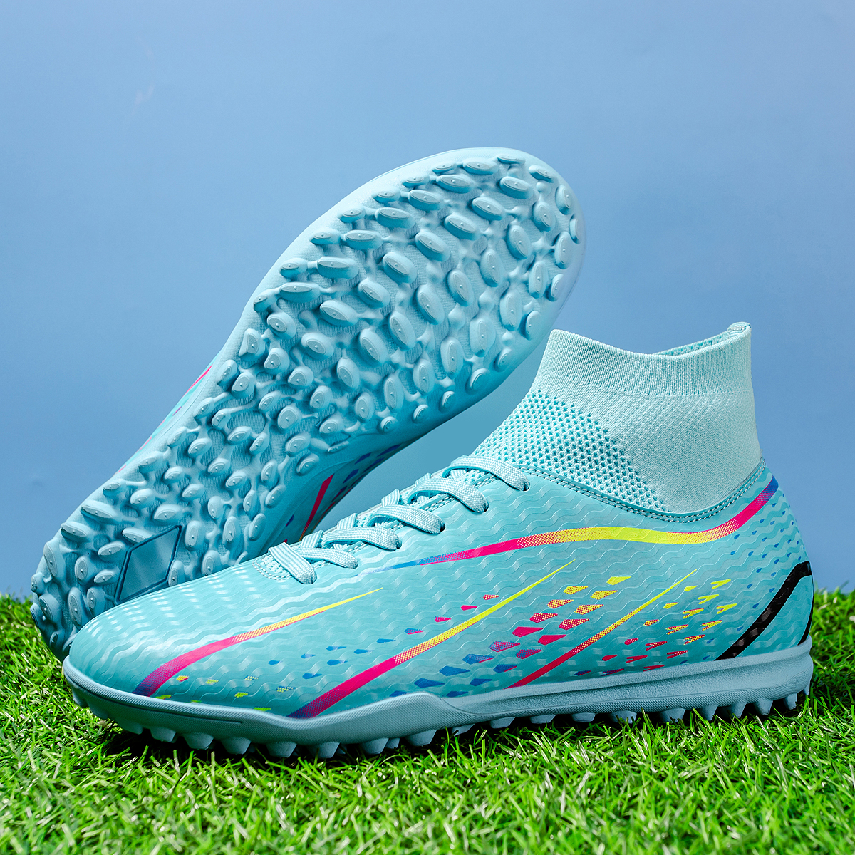 8070S-Stock High Top TF Football Shoes,EU Sizes 38-45 — 7