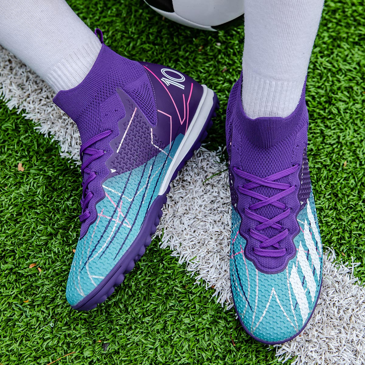 95KS-Stock High Top TF Football Shoes,EU Sizes 35-45 — 16