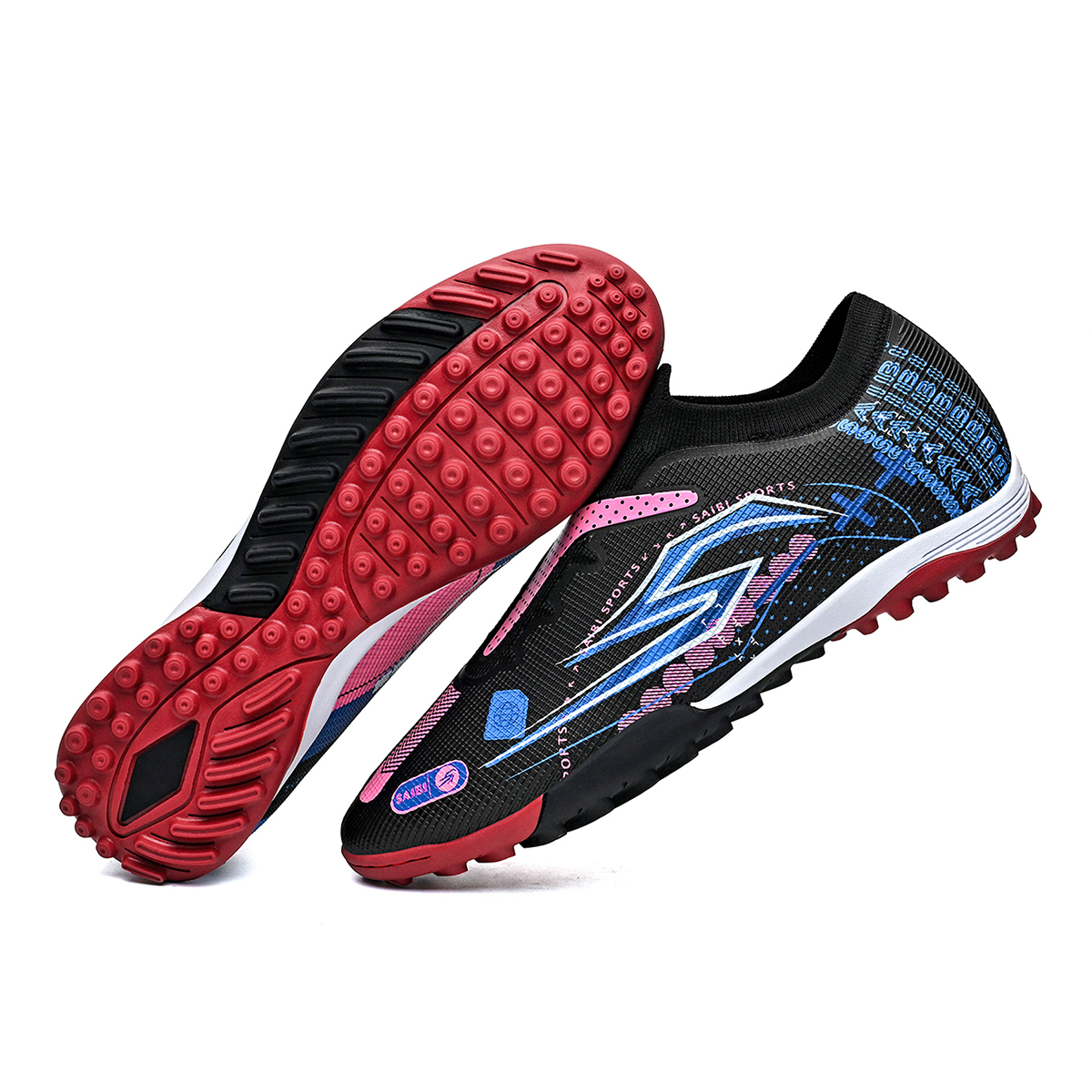 3942S-Stock Slip-on TF Football Shoes,EU Sizes 35-45 — 5