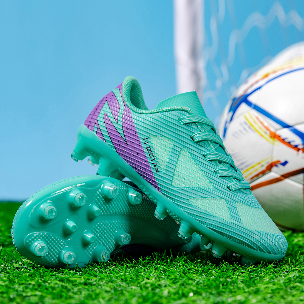 2450C-Lace-Up Low-Cut Long Stud Soccer Cleats Sizes 30-38 — 7