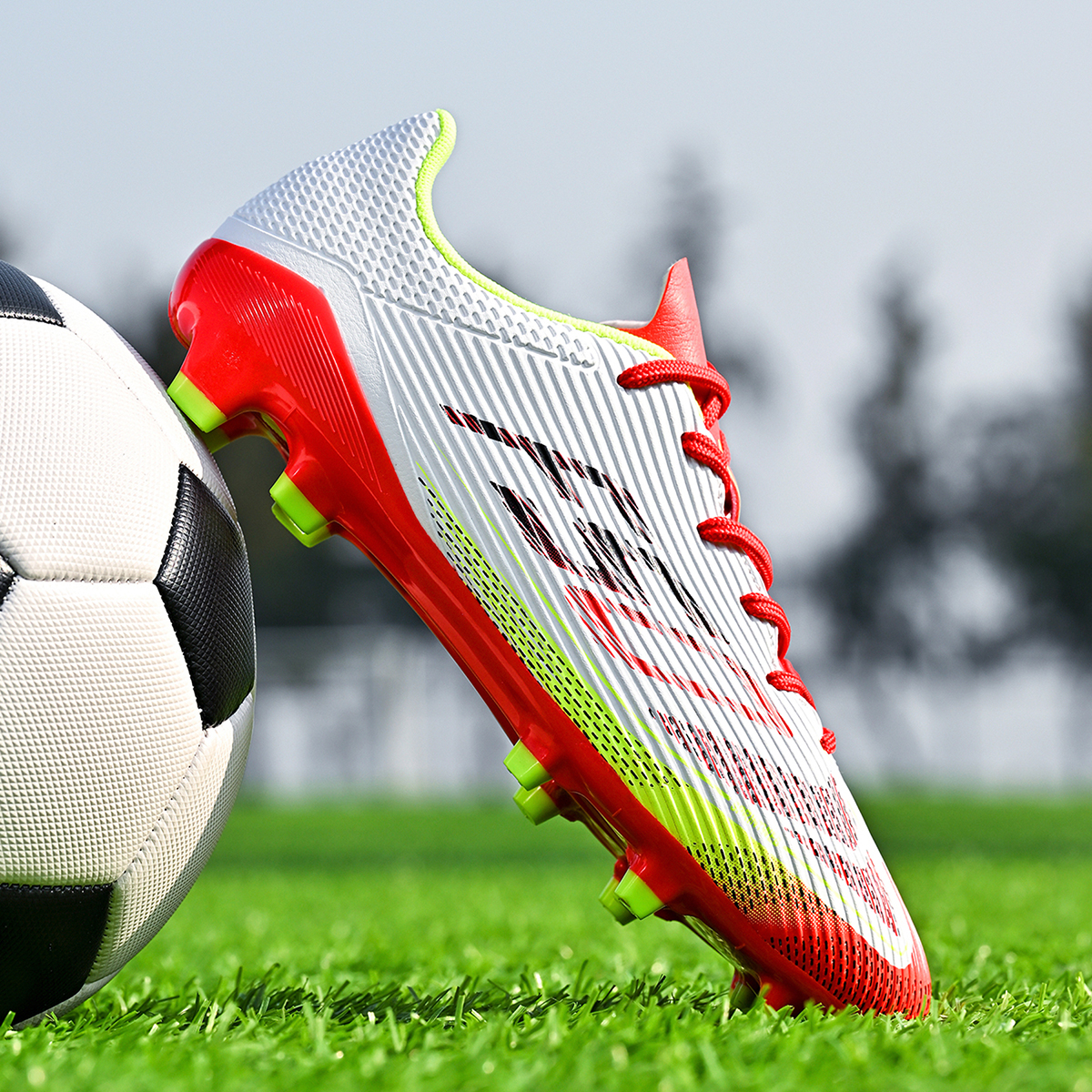 JDQ-002C-Stock Lace-up Firm Ground Football Shoes,EU Sizes 35-45 — 2