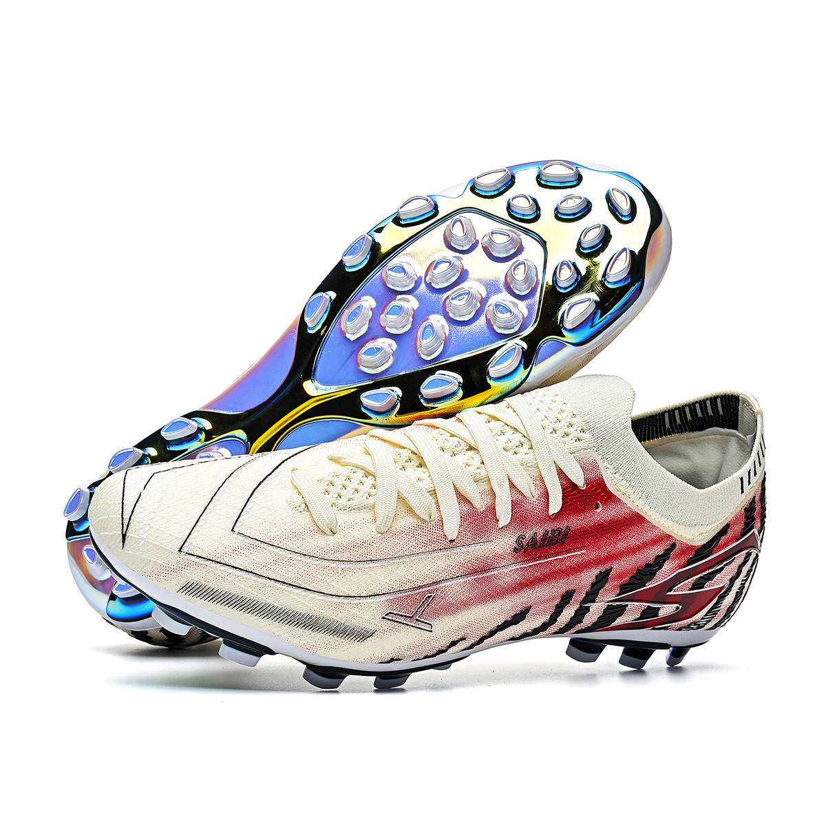 3649MJ-TPU Long-Stud Soccer Cleats with Holographic Gold Sole, Sizes 35-45 — 8