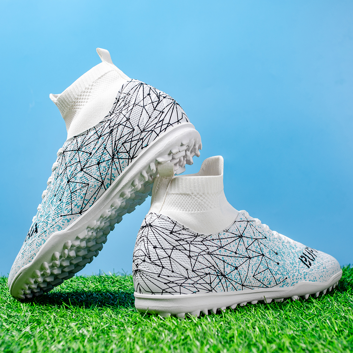 190S-High-Cut Turf Soccer Cleats Sizes 35-45 — 2