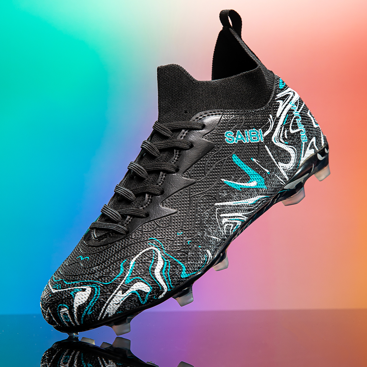 8010C-Stock High Heel FG Football Shoes,EU Sizes 39-45 — 6