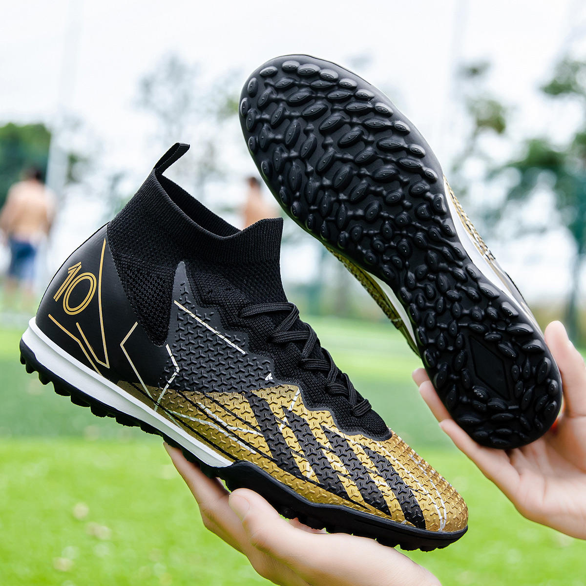 95KS-Stock High Top TF Football Shoes,EU Sizes 35-45 — 3