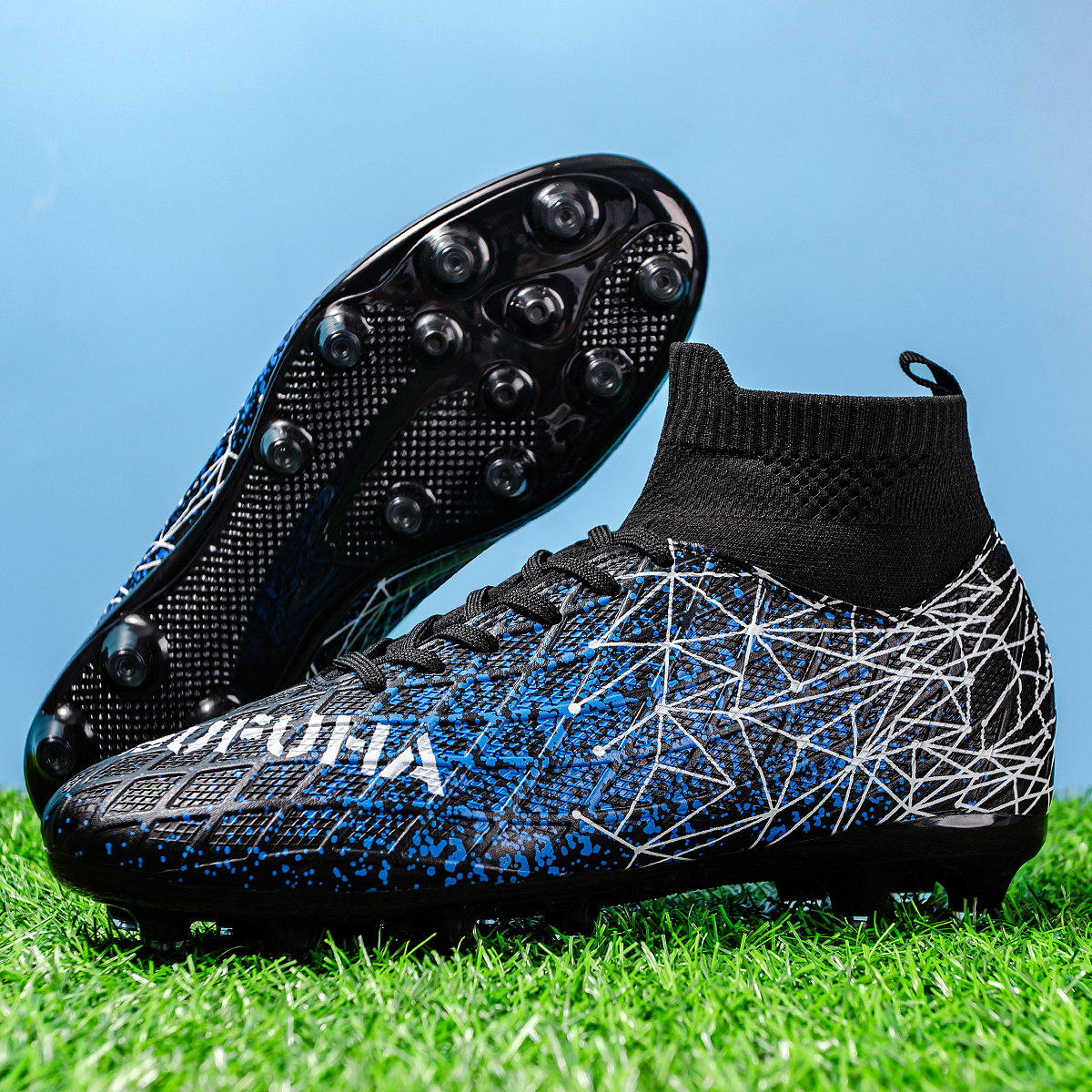 190C-High-Cut Lace-Up Long Stud Soccer Cleats Sizes 35-45 — 12