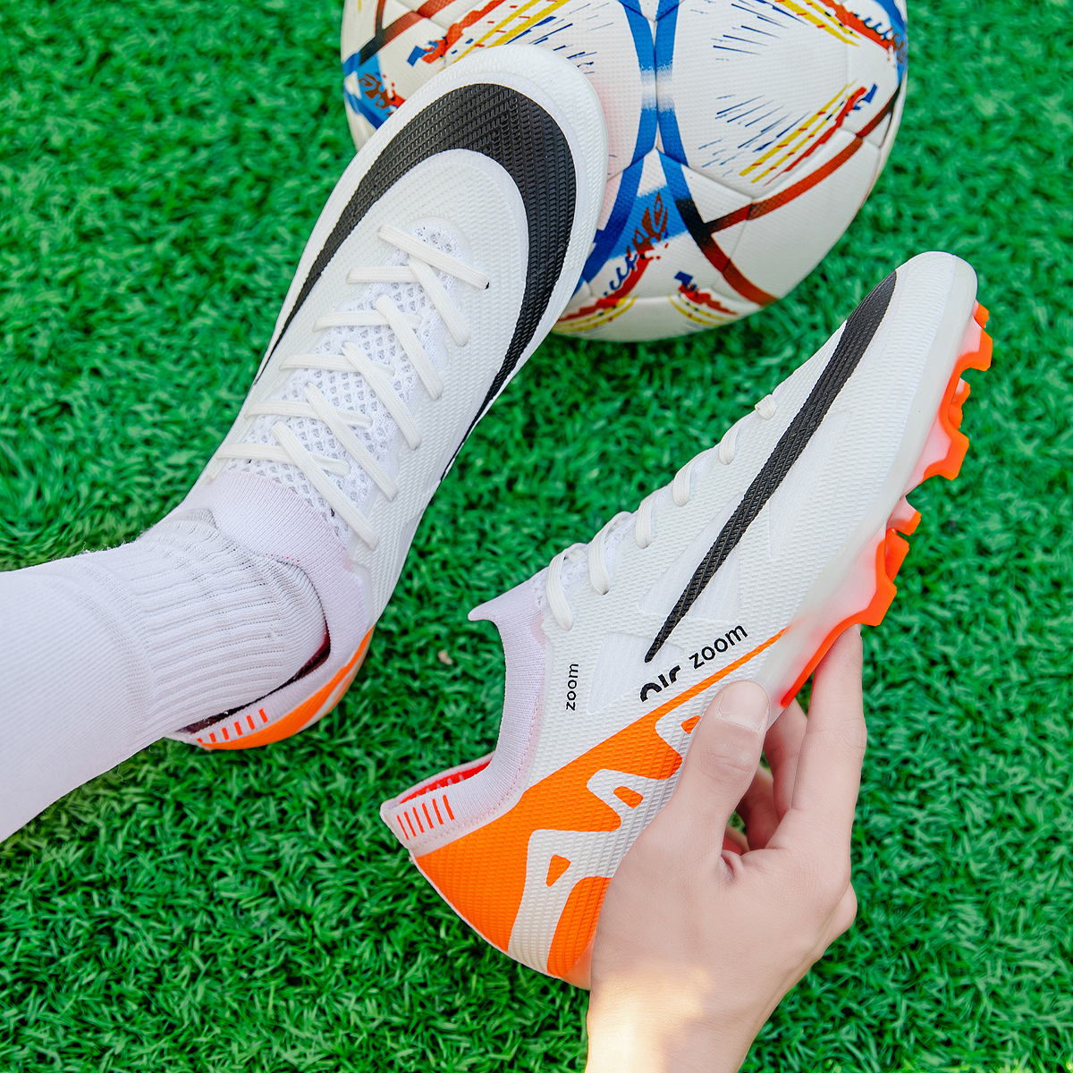 198C-TPU Seamless Upper Long Stud Soccer Shoes Football Cleats Sizes 31-47 — 7