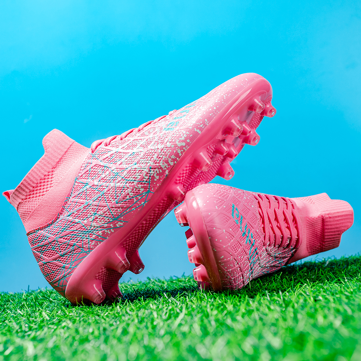 190C-High-Cut Lace-Up Long Stud Soccer Cleats Sizes 35-45 — 6