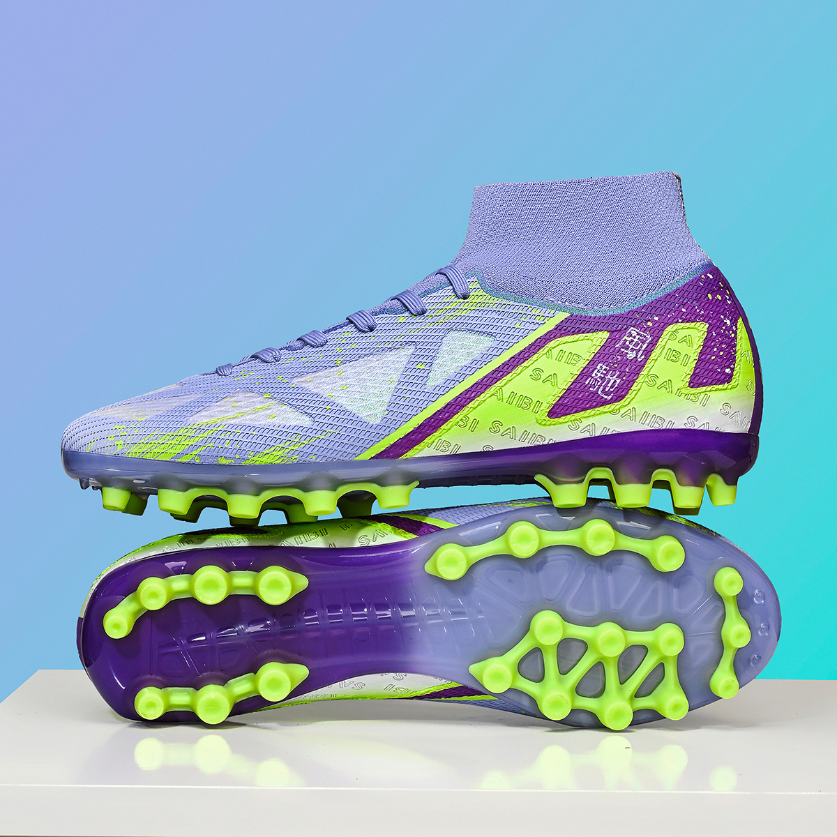 3800C-Stock High Top AG Football Shoes,EU Sizes 35-45 — 5