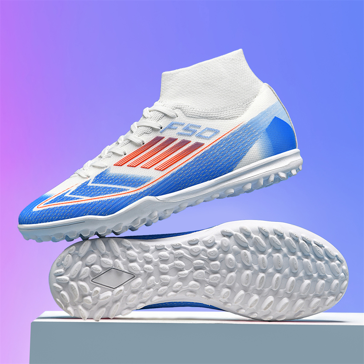 F004S-Stock High Top TF Football Shoes,EU Sizes 35-45 — 4