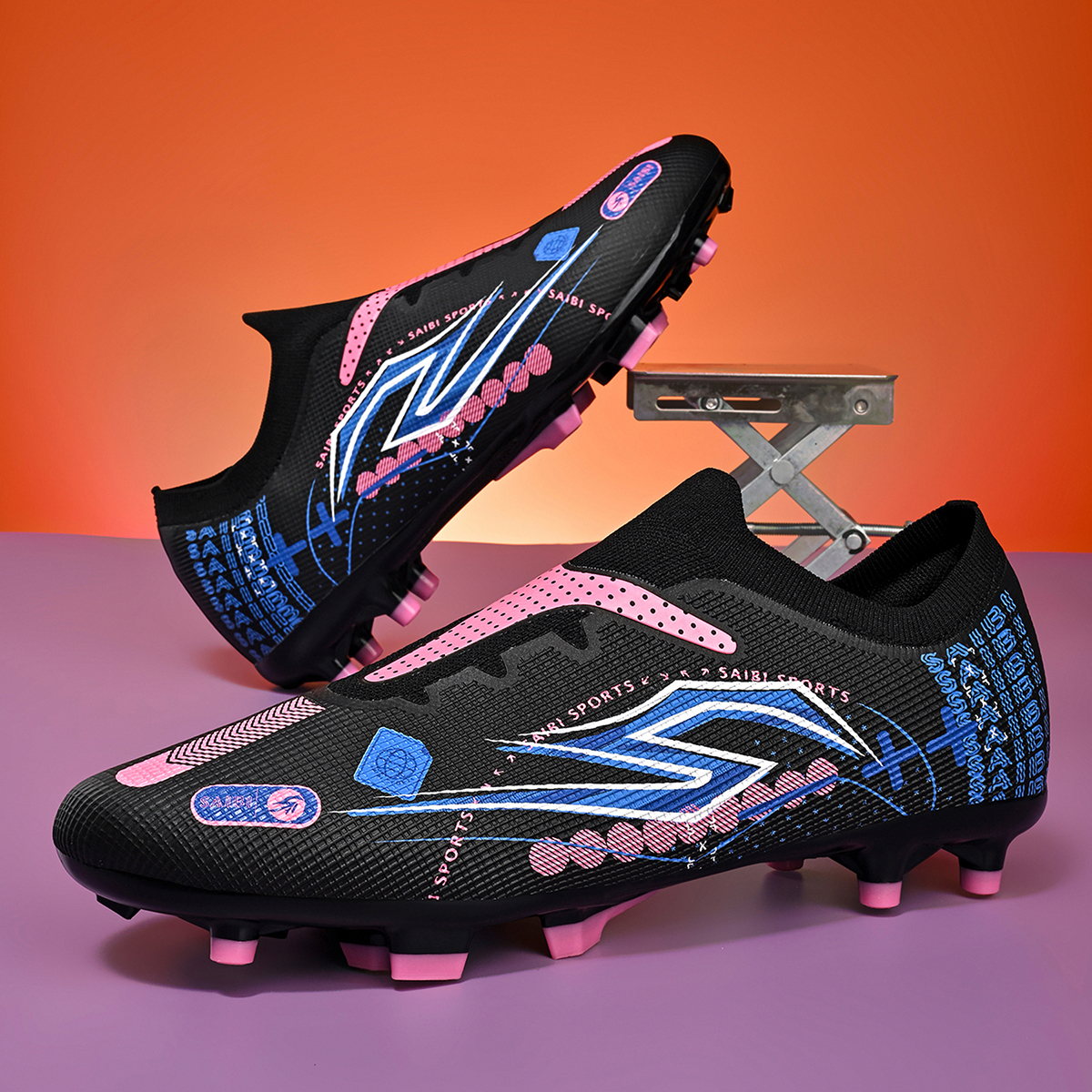 3942C-Stock Slip-on FG Football Shoes,EU Sizes 35-45 — 9