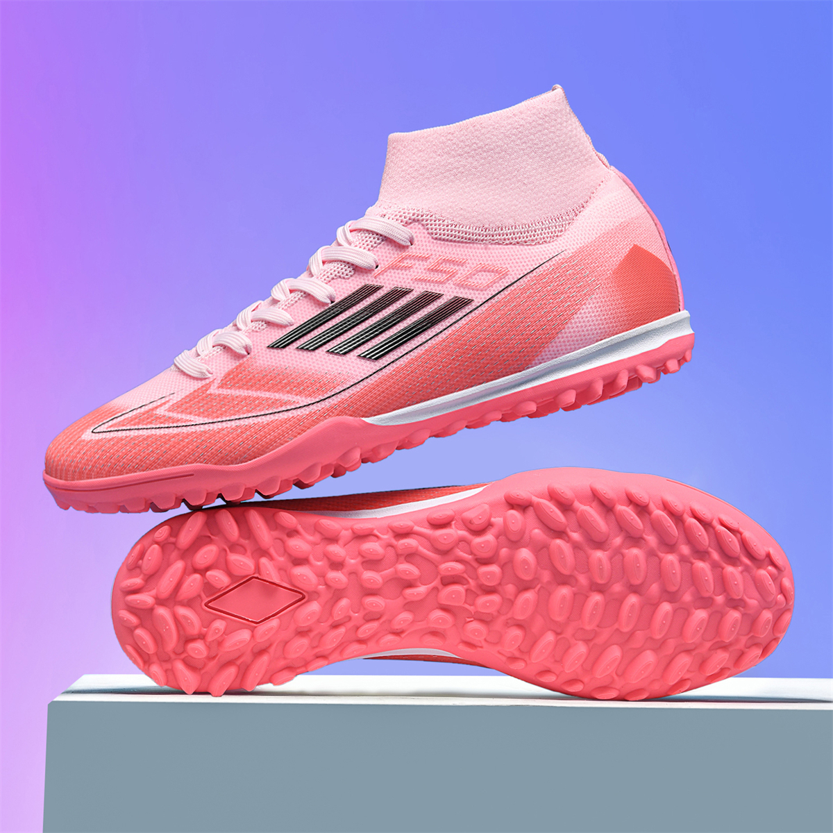 F004S-Stock High Top TF Football Shoes,EU Sizes 35-45 — 5