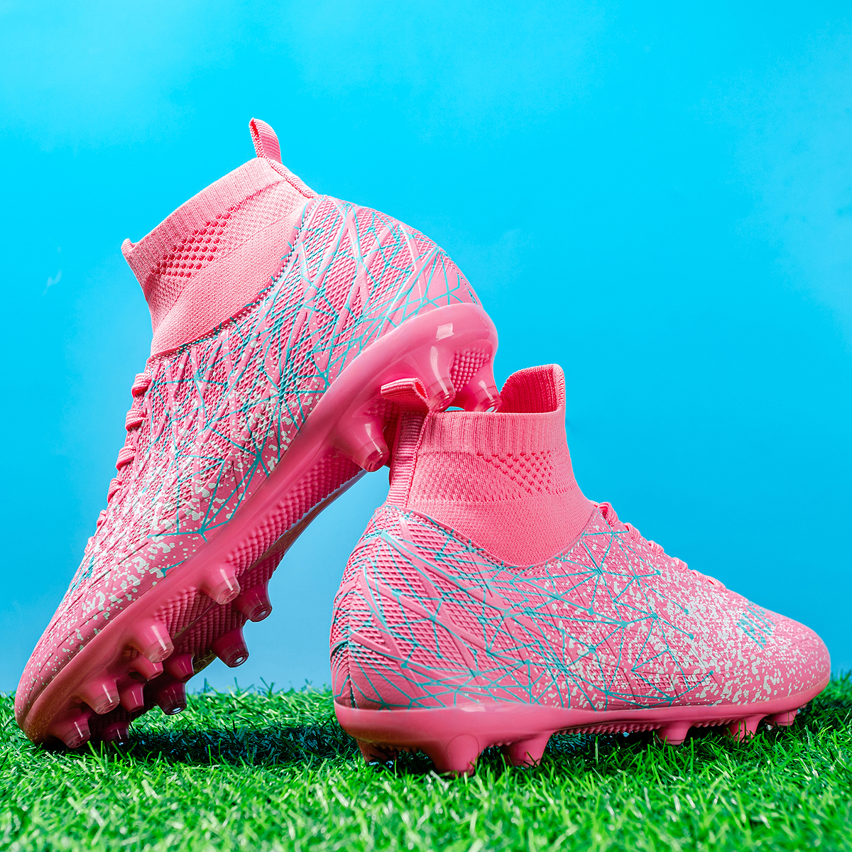 190C-High-Cut Lace-Up Long Stud Soccer Cleats Sizes 35-45 — 7