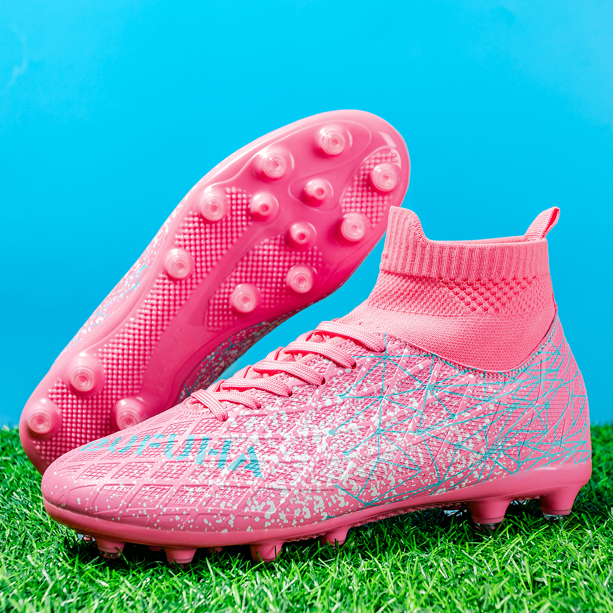 190C-High-Cut Lace-Up Long Stud Soccer Cleats Sizes 35-45 — 8