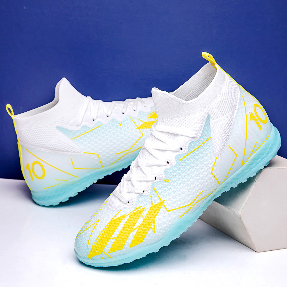 MX10S-Stock High Hell TF Football Shoes,EU Sizes 35-45 — 1