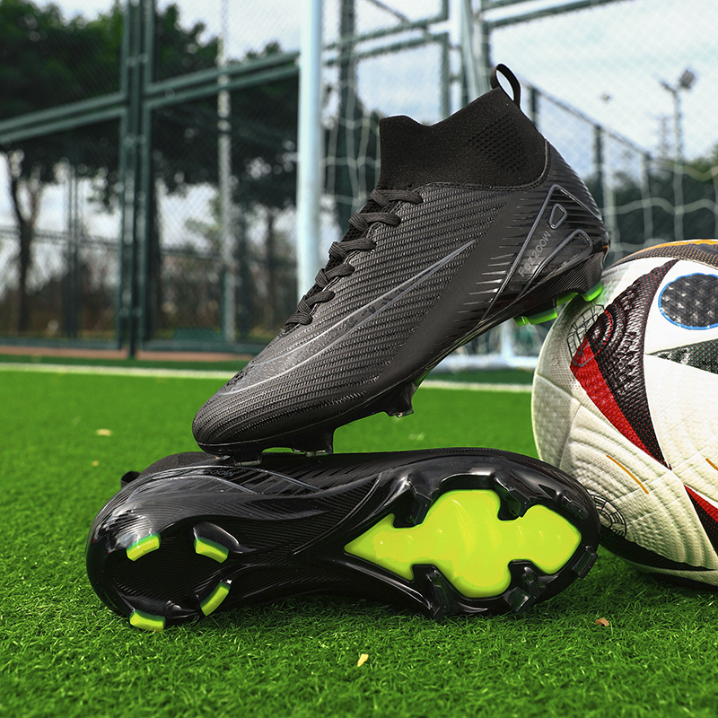 1688C-High-Cut Long-Stud Soccer Cleats with PU Upper, Sizes 32-45 — 2