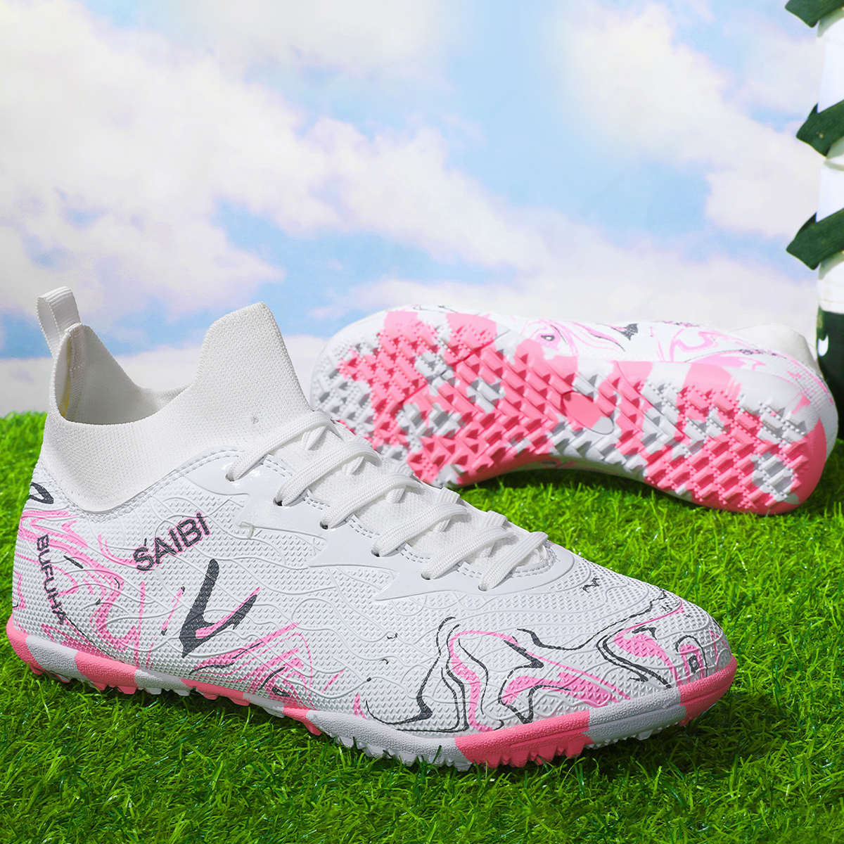 8010S-Stock High Top TF Football Shoes,EU Sizes 39-45 — 1