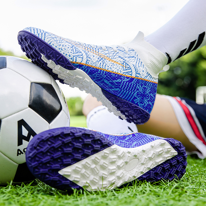 1160S-High-Cut TF Turf Soccer Shoes with PU Upper, Sizes 28-46 — 5