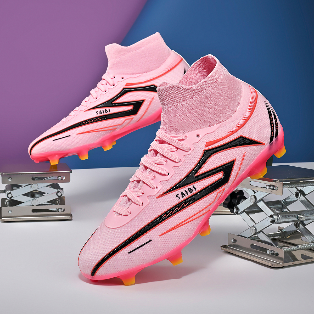 3366C-TPU High-Cut Lace-Up Long Stud Soccer Cleats Sizes 35-45 — 5