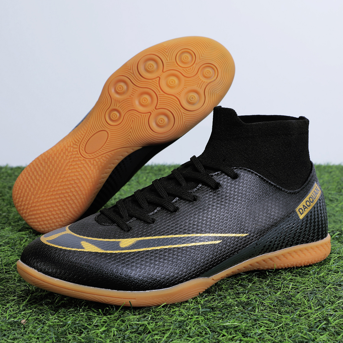 2150P-High-Cut Flat-Sole Lace-Up Soccer Cleats Sizes 35-45 — 8