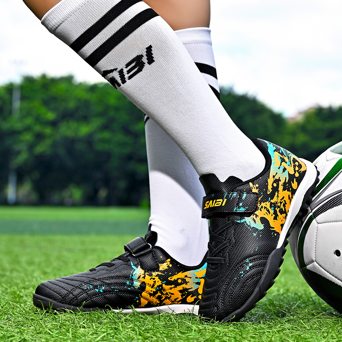 2370S-Kids' PU Upper Turf Soccer Cleats Sizes 30-38 — 6