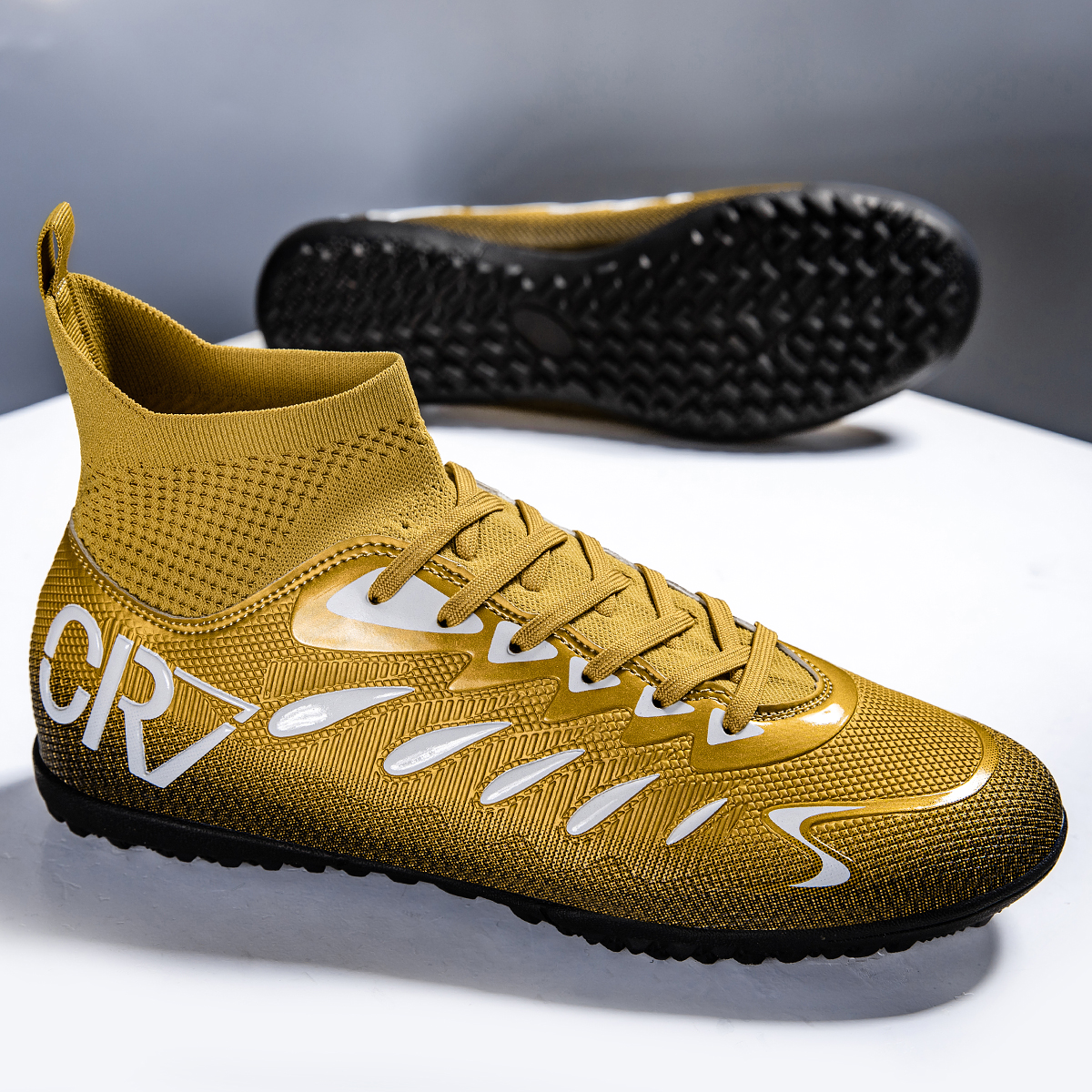 7001S-Stock High Top TF Football Shoes,EU Sizes 38-45 — 9