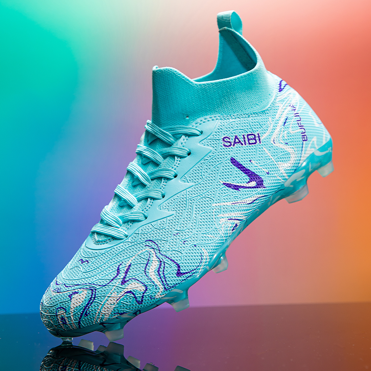 8010C-Stock High Heel FG Football Shoes,EU Sizes 39-45 — 5
