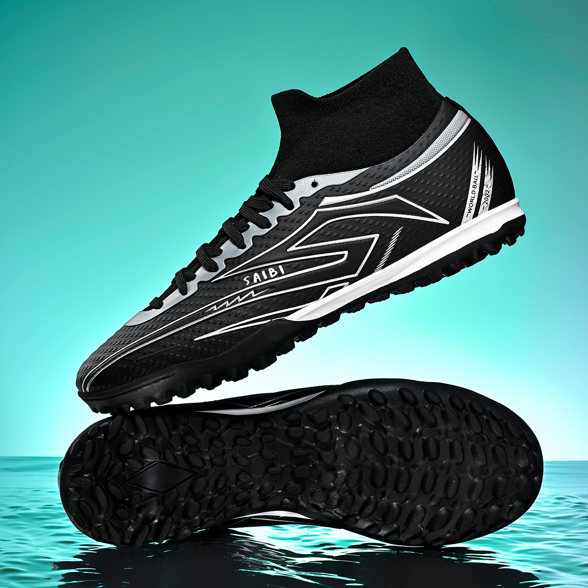 3366S-TPU High-Cut Lace-Up Turf Soccer Cleats Sizes 35-45 — 9