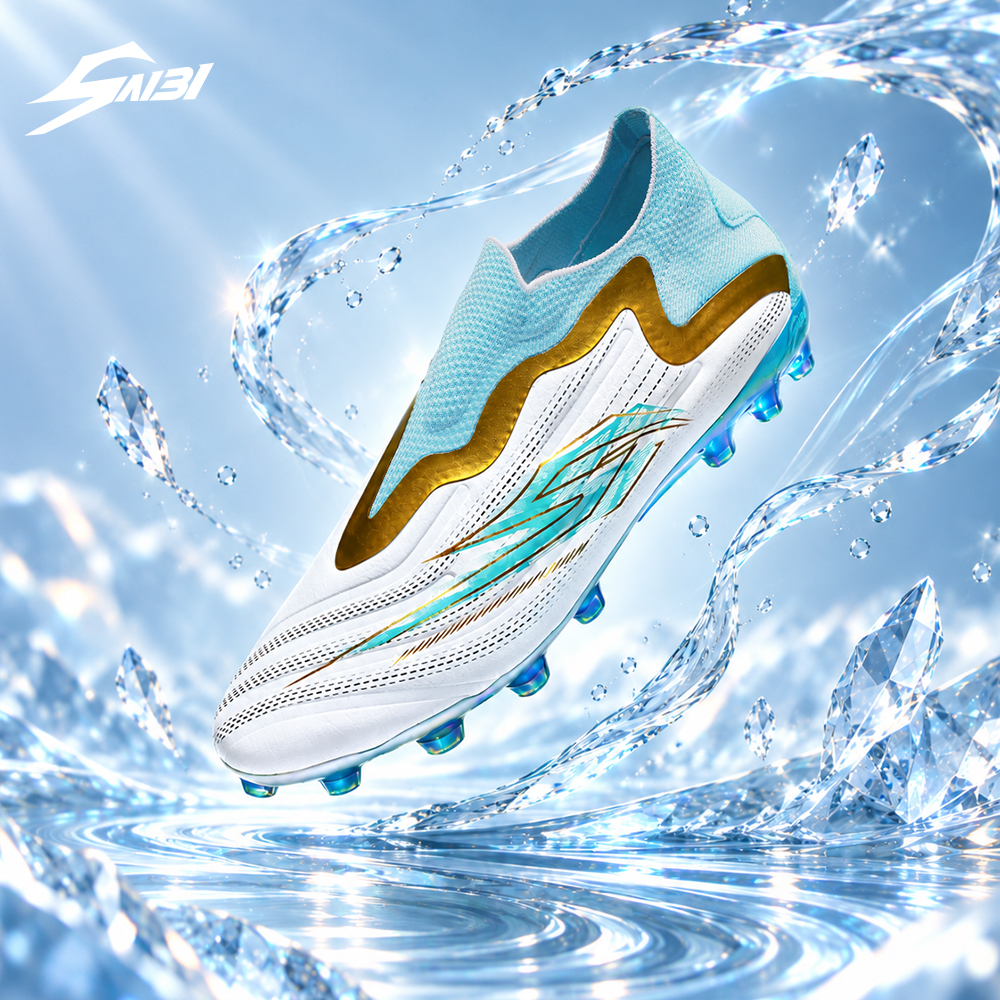 3400J-Stock High Top Slip-on Electroplated Firm Ground Football Shoes,Size 32-45 — 7