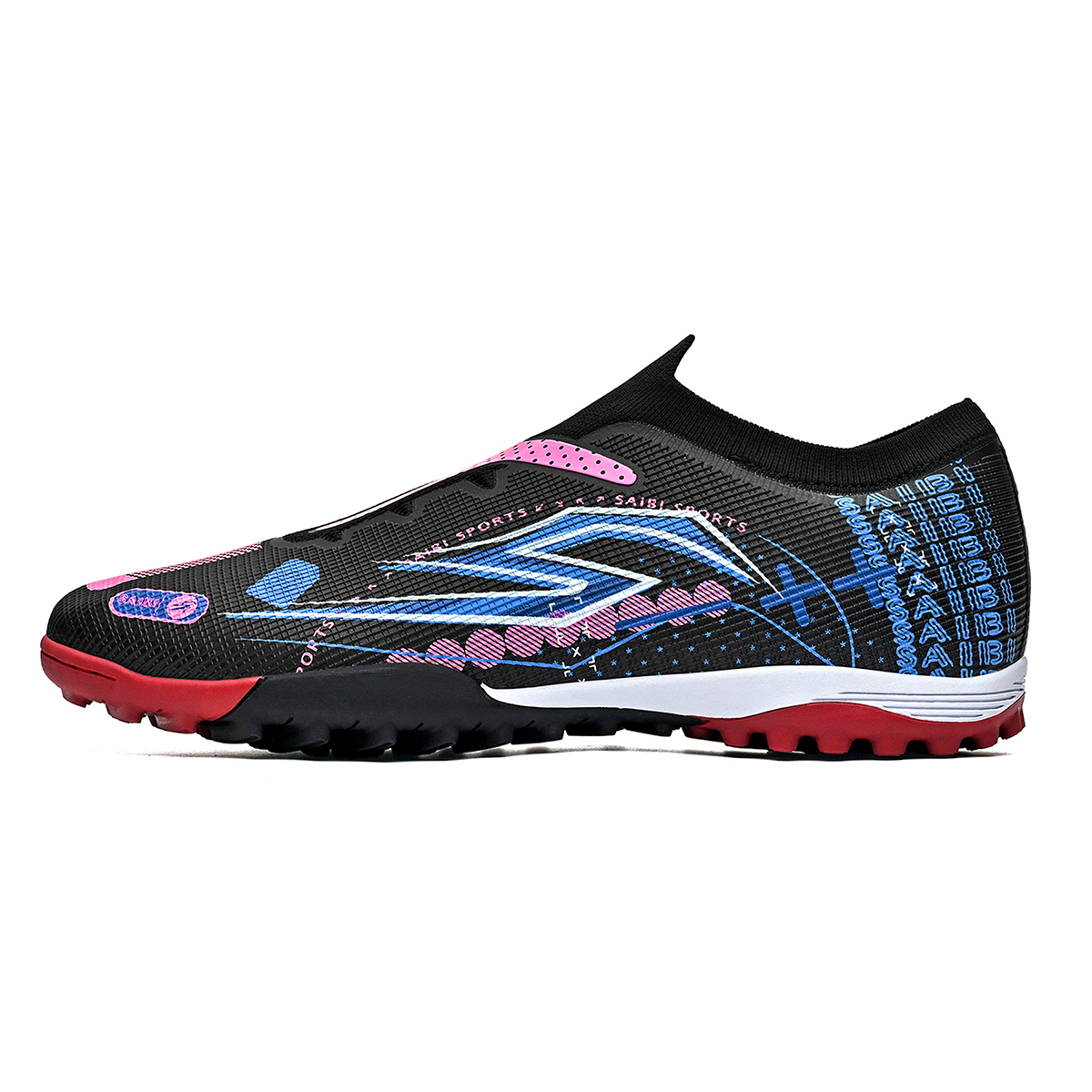 3942S-Stock Slip-on TF Football Shoes,EU Sizes 35-45