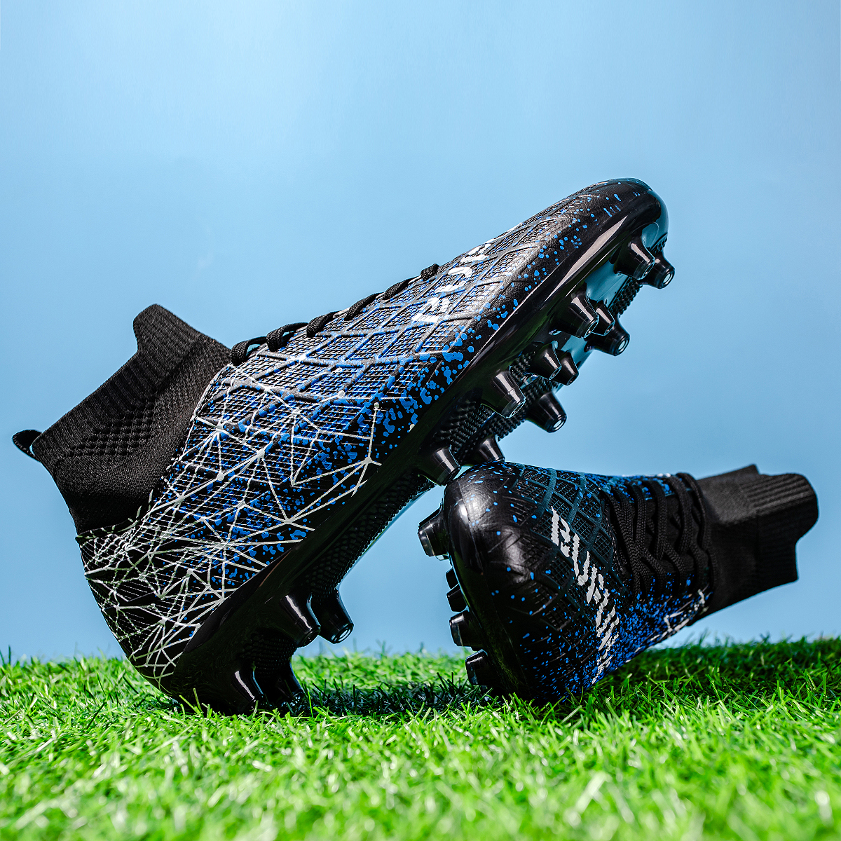 190C-High-Cut Lace-Up Long Stud Soccer Cleats Sizes 35-45 — 10