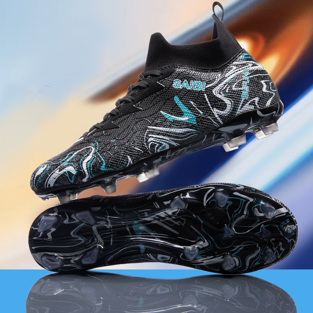 8010C-Stock High Heel FG Football Shoes,EU Sizes 39-45 — 3