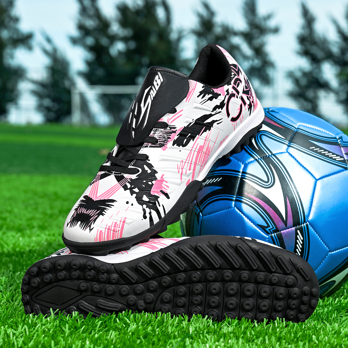 S-0377S-Stock Fold-Over Tongue TF Football Shoes — 9