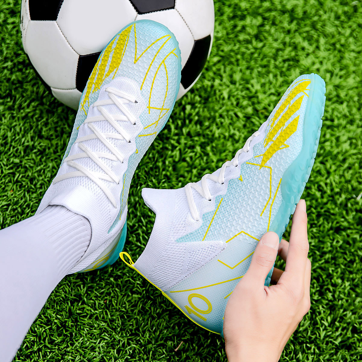 MX10S-Stock High Hell TF Football Shoes,EU Sizes 35-45 — 8