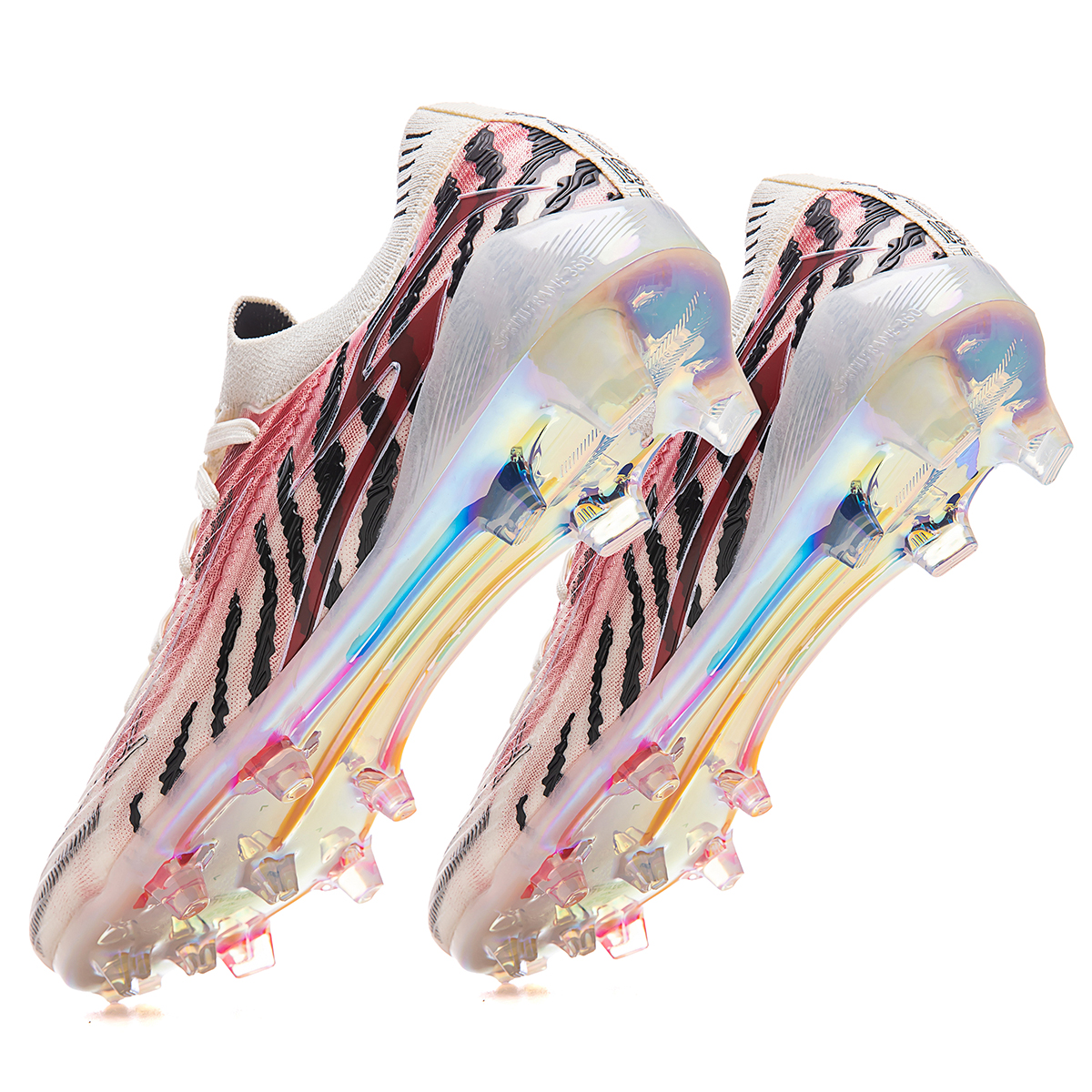 3649J032TM-Lace-Up Low-Cut Soccer Shoes with Holographic Gold Sole, Sizes 35-45 — 3
