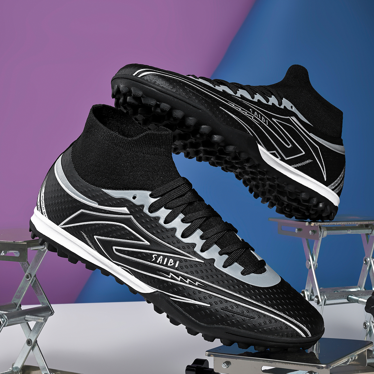 3366S-TPU High-Cut Lace-Up Turf Soccer Cleats Sizes 35-45 — 4