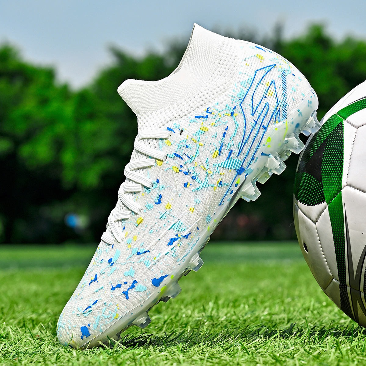 3300M-Stock High Top Multi Ground Football Shoes,Sizes 35-45 — 5