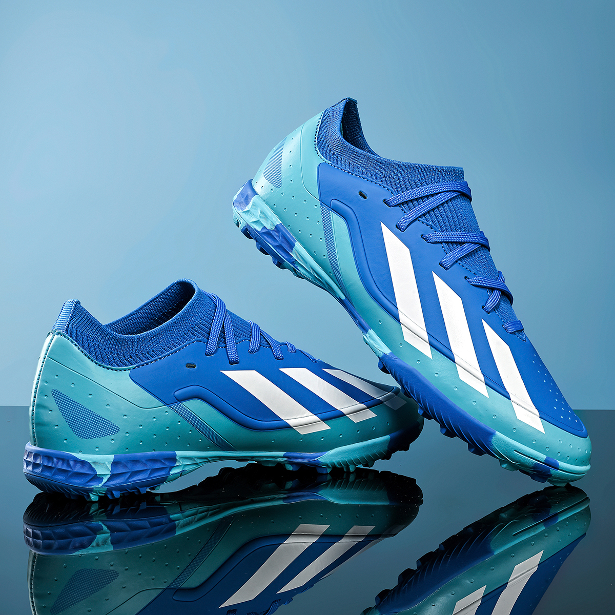 25010S-PU Leather Lace-Up Turf Soccer Cleats Sizes 32-45 — 5