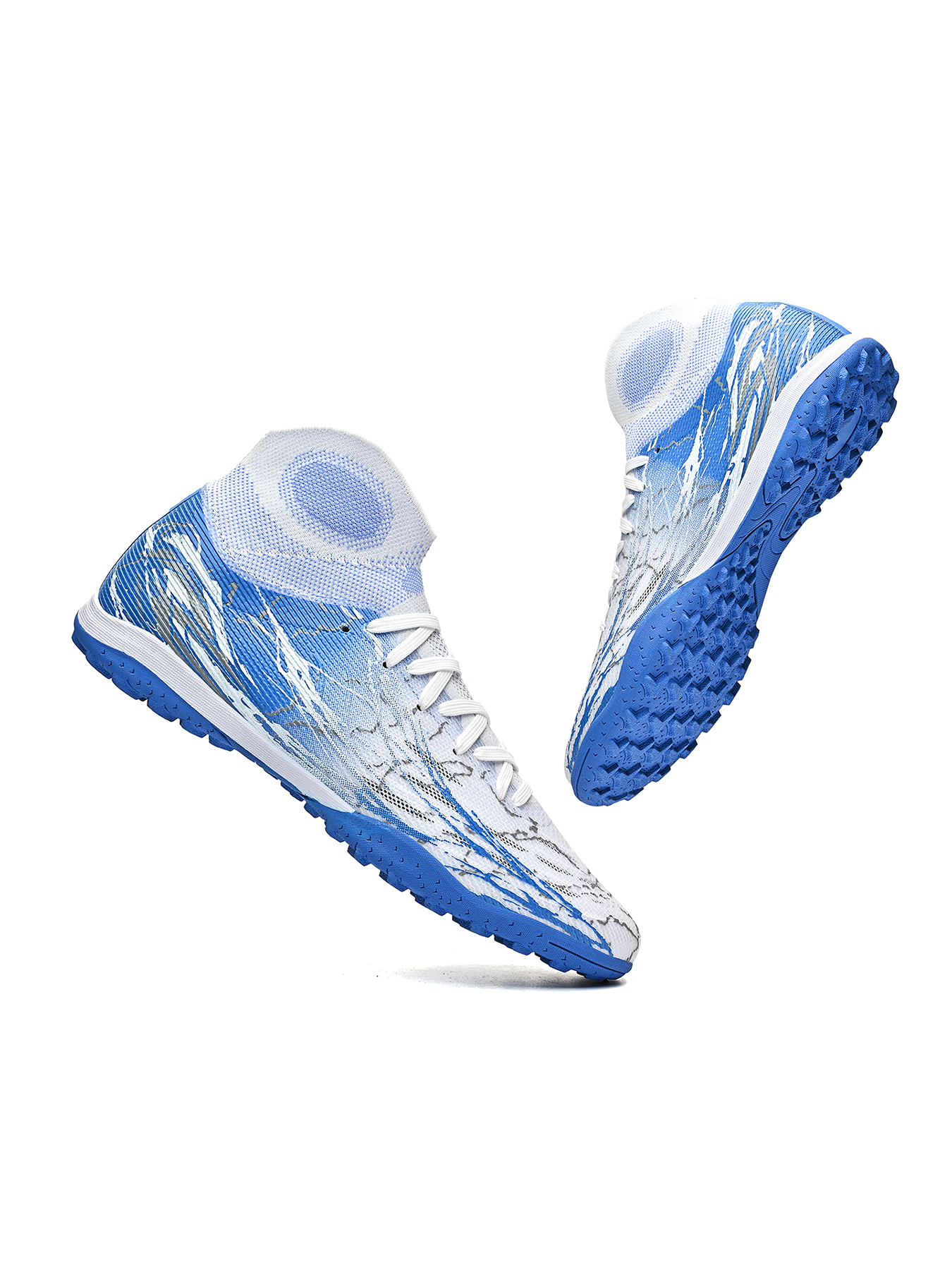 308S-Stock High Top Lace-up TF Short Stud Football Boots, Size 35-45 — 12