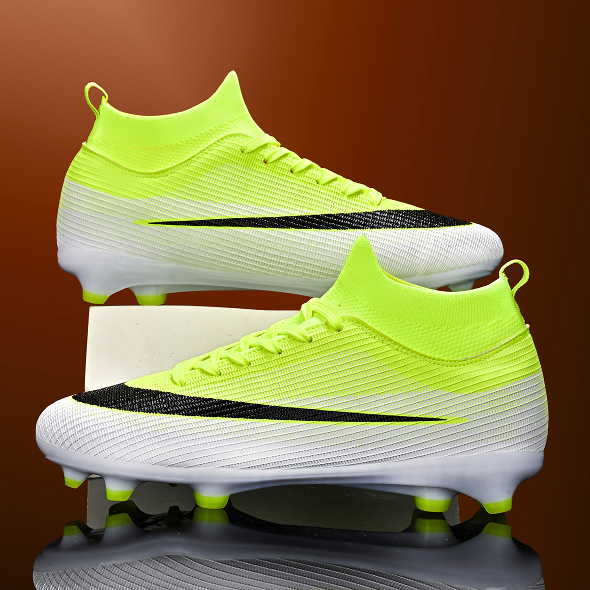 3802C-Stock High Top Lace-up FG Football Shoes,EU Sizes 35-45 — 7