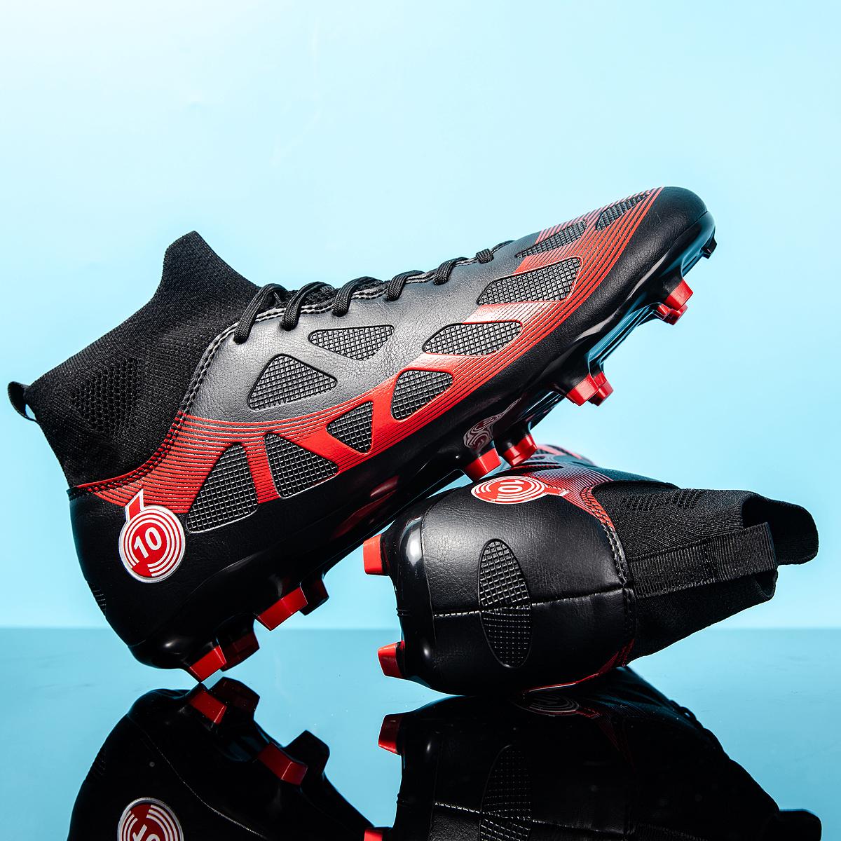 2509C-High-Cut Long Stud Soccer Cleats Sizes 35-46 — 1