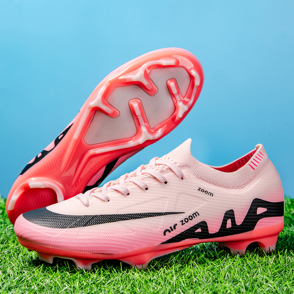 198C-TPU Seamless Upper Long Stud Soccer Shoes Football Cleats Sizes 35-45 — 12