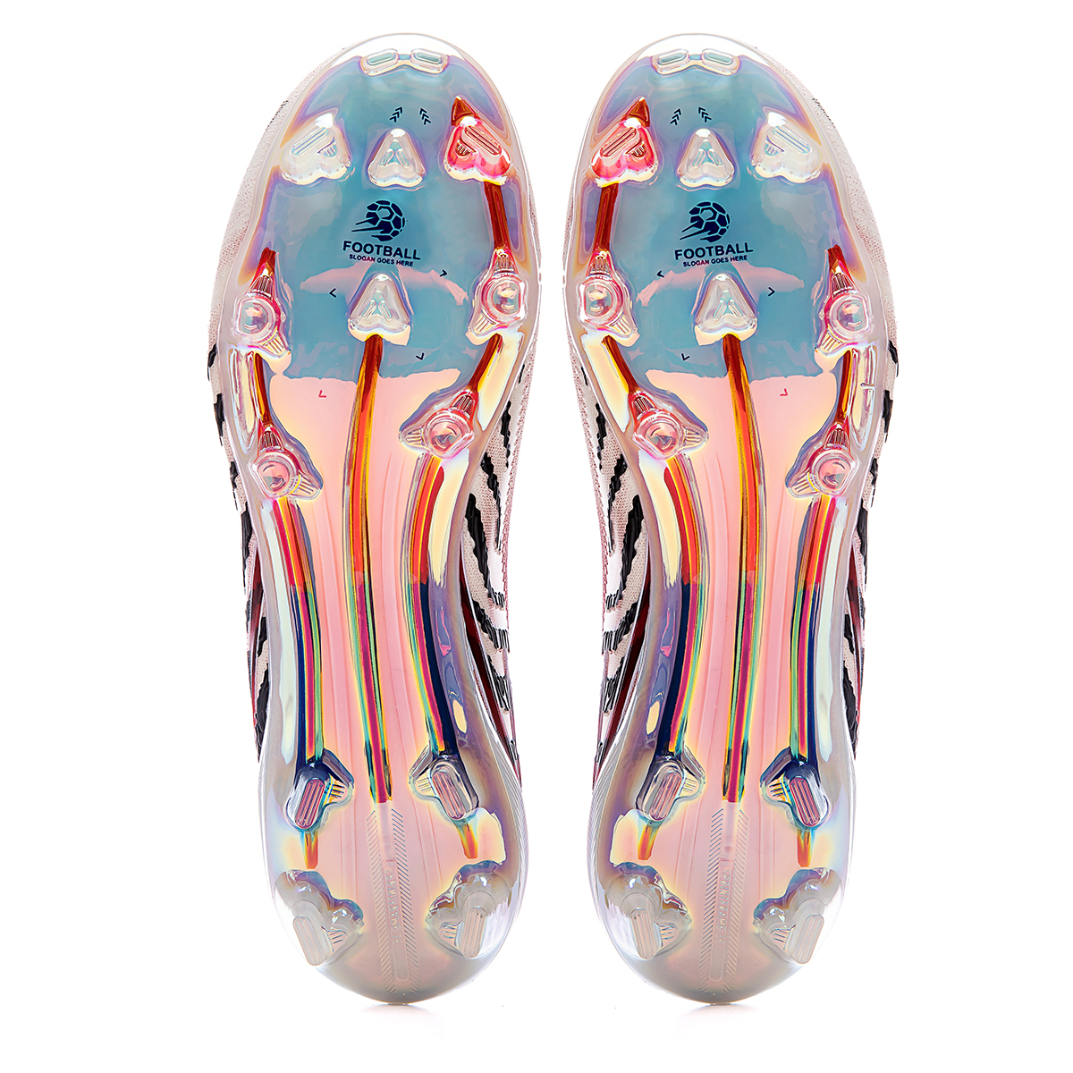 3649J032TM-Lace-Up Low-Cut Soccer Shoes with Holographic Gold Sole, Sizes 35-45 — 1