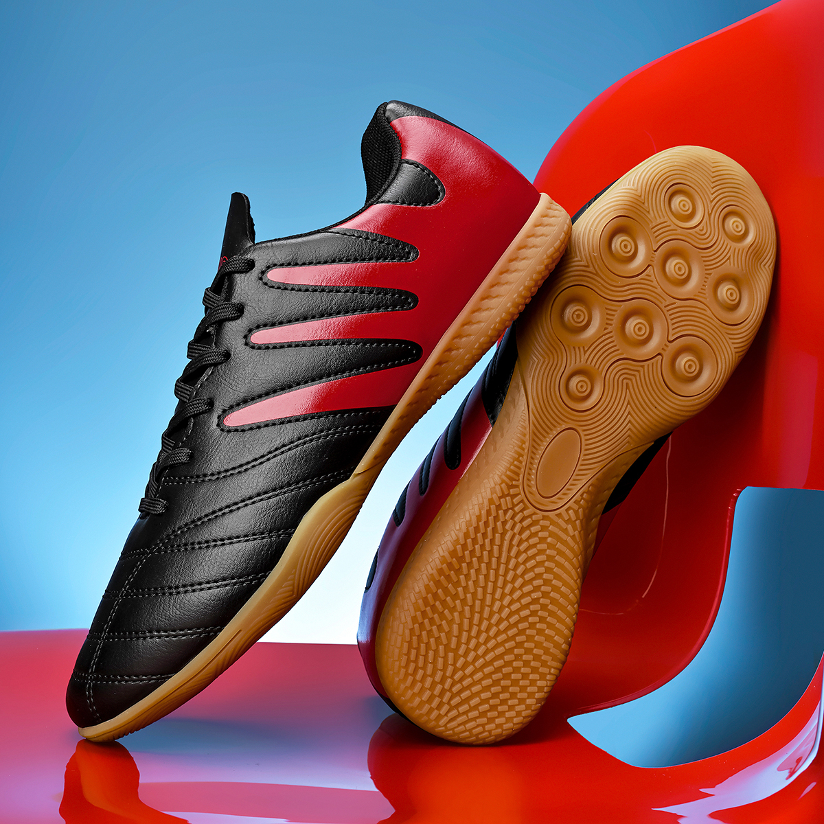 3599P-PU Upper Flat-Sole Soccer Shoes Sizes 35-45 — 4
