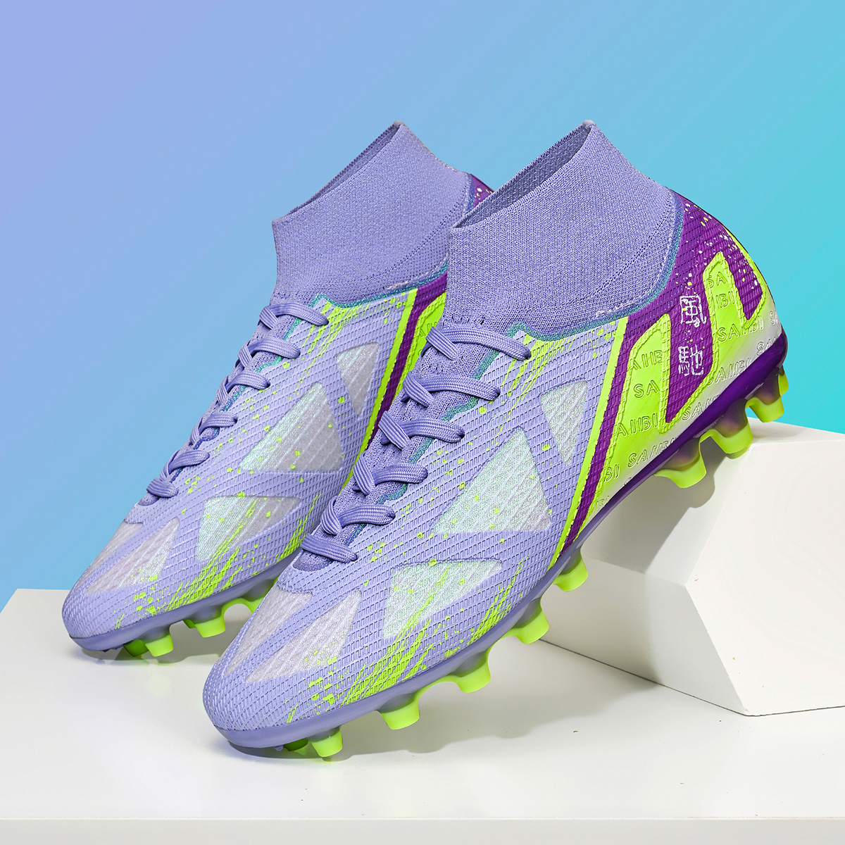 3800C-Stock High Top AG Football Shoes,EU Sizes 35-45 — 2