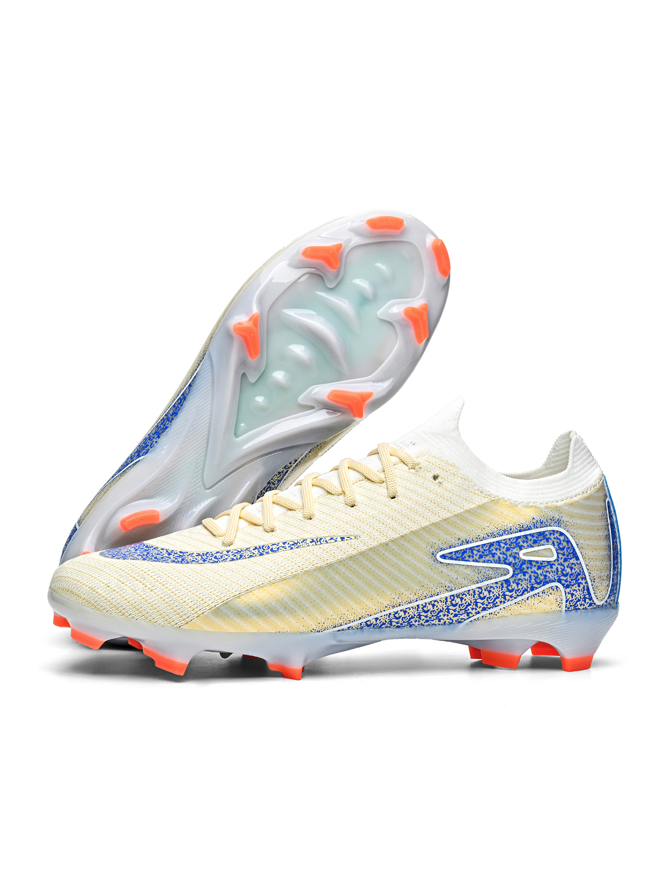 T12C-Stock Lace-up Firm Ground Football Shoes,EU Sizes 35-45 — 2
