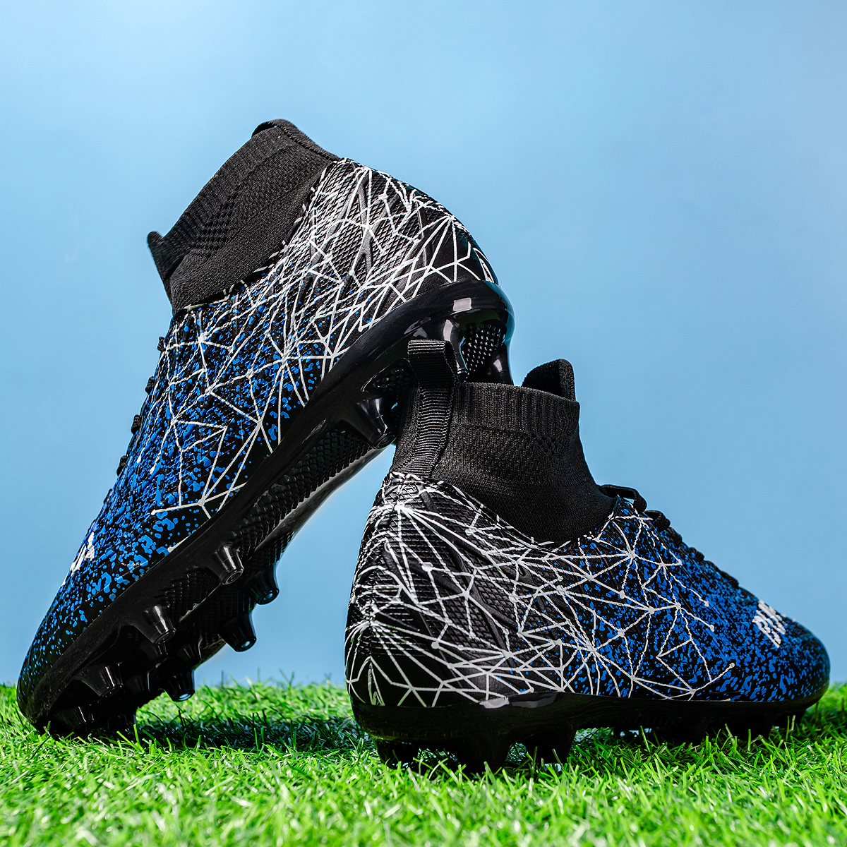 190C-High-Cut Lace-Up Long Stud Soccer Cleats Sizes 35-45 — 11